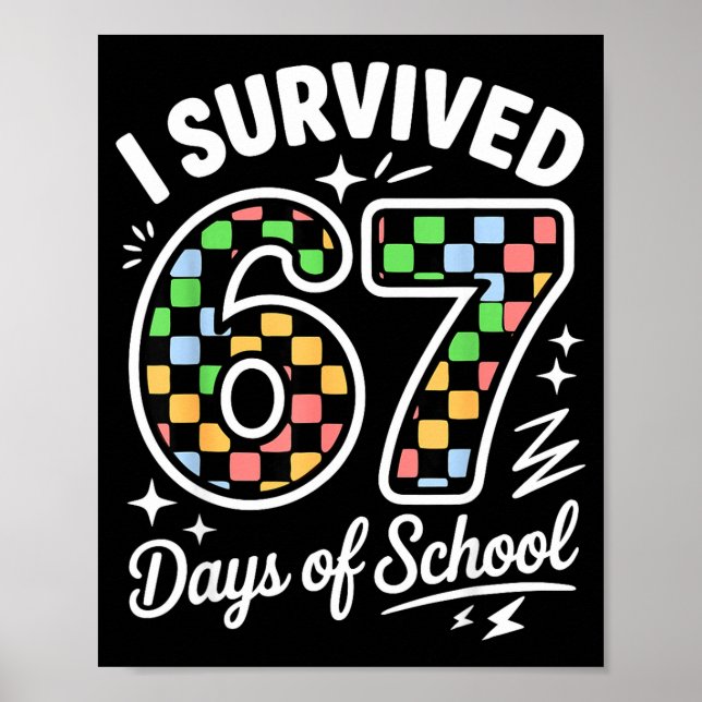 I Survived 67 Days Of School Funny 67 Teachers Stu Poster (Vorne)