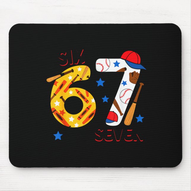 I Survived 67 Days Of School Funny 6 7 Baseball Te Mousepad (Vorne)