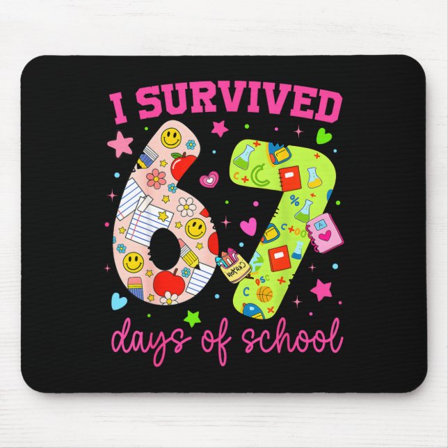 I Survived 67 Days Of School Funny Camouflage Boy  Mousepad (Vorne)