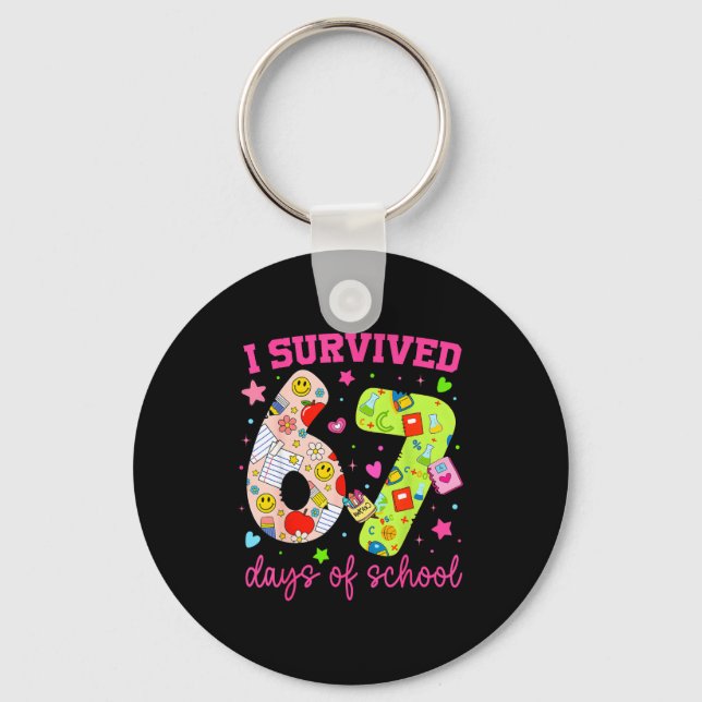 I Survived 67 Days Of School Funny Camouflage Boy  Schlüsselanhänger (Vorderseite)