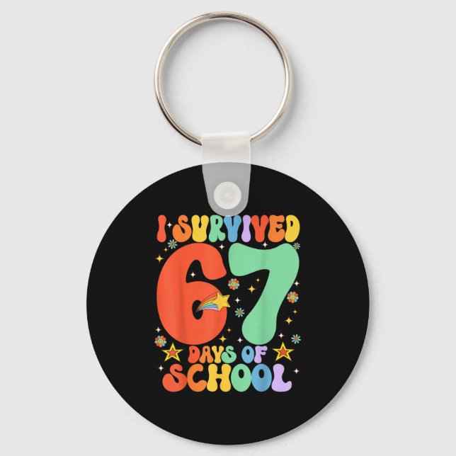 I Survived 67 Days Of School Funny Six Seven 6 7 M Schlüsselanhänger (Vorderseite)
