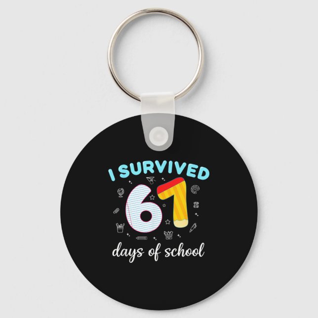 I Survived 67 Days Of School Funny Six Seven 6 7 M Schlüsselanhänger (Vorderseite)