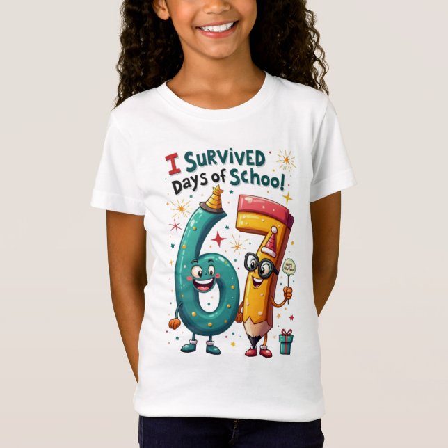 I Survived 67 Days of School New Year Celebration  T-Shirt (Vorderseite)