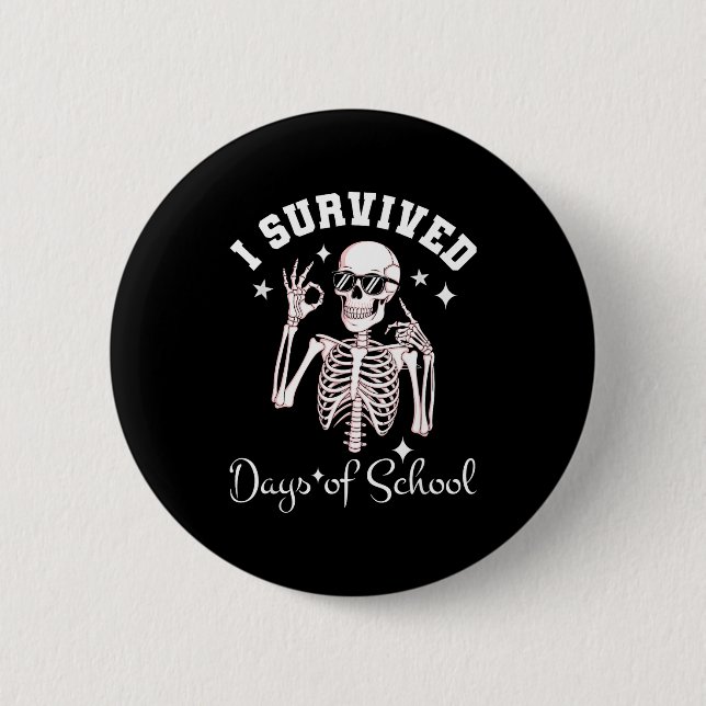 I Survived 67 Days Of School Skeleton Student Teac Button (Vorderseite)