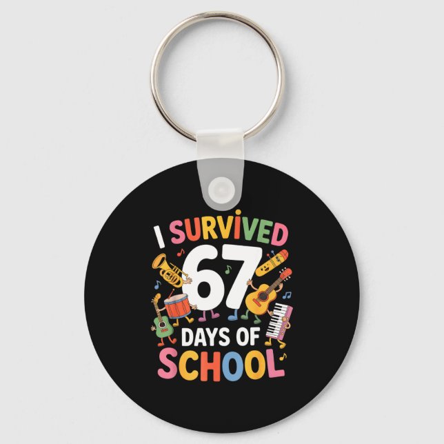 I Survived 67 Days Of School - Teachers Students M Schlüsselanhänger (Vorderseite)