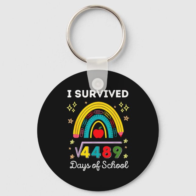 I Survived 67 Days Of School Teachers Students Six Schlüsselanhänger (Vorderseite)