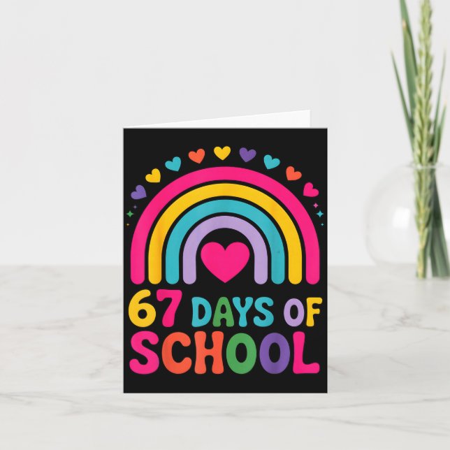 I Survived 67 Days Of School Tie Die Rainbow Lover Karte (Vorderseite)