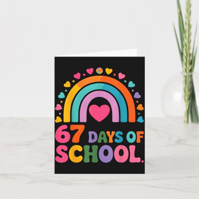 I Survived 67 Days Of School Tie Die Rainbow Lover Karte (Vorderseite)