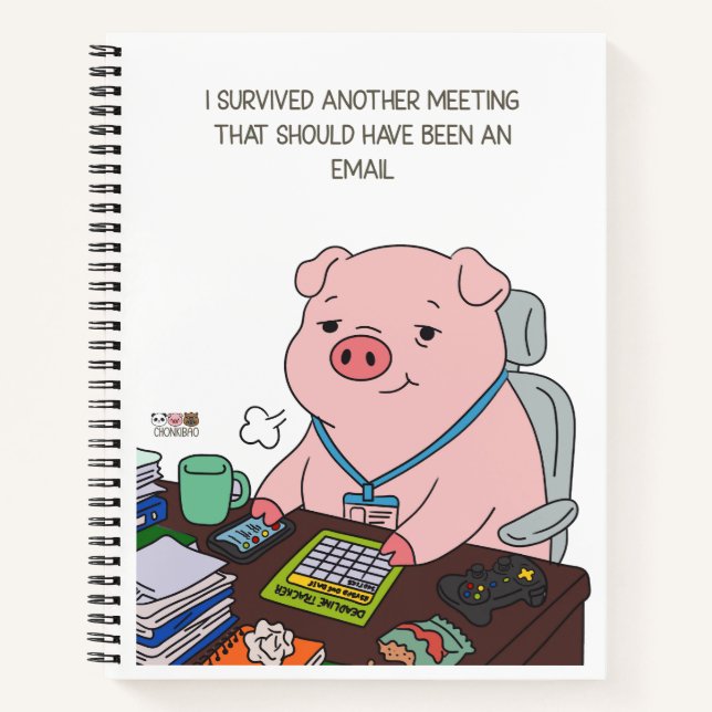 I Survived Another Meeting Notizbuch (Vorderseite)