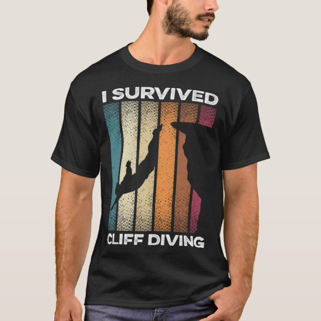 I Survived Cliff Diving Cliff Dive Cliff Jumping T T-Shirt (Vorderseite)