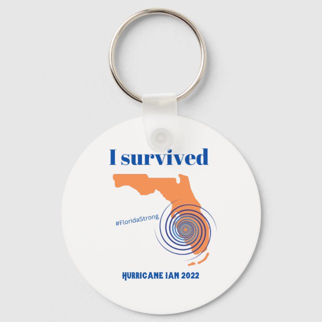 I Survived Hurricane Ian 2022 Florida Strong Schlüsselanhänger (Vorderseite)