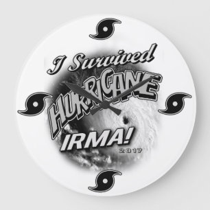 I Survived Hurricane Irma Clock Große Wanduhr