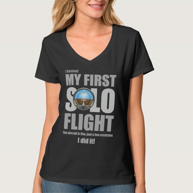 I Survived My First Solo Flight T-Shirt (Vorderseite)