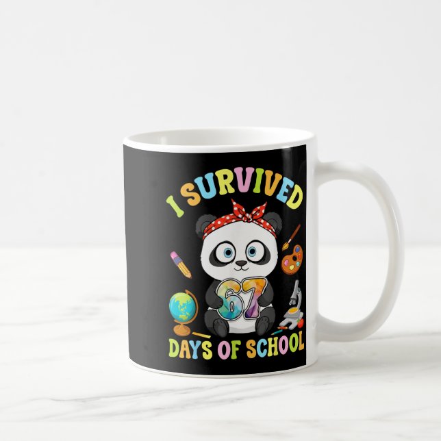I Survived Six Seven Days Of School Cute Panda Stu Kaffeetasse (Rechts)