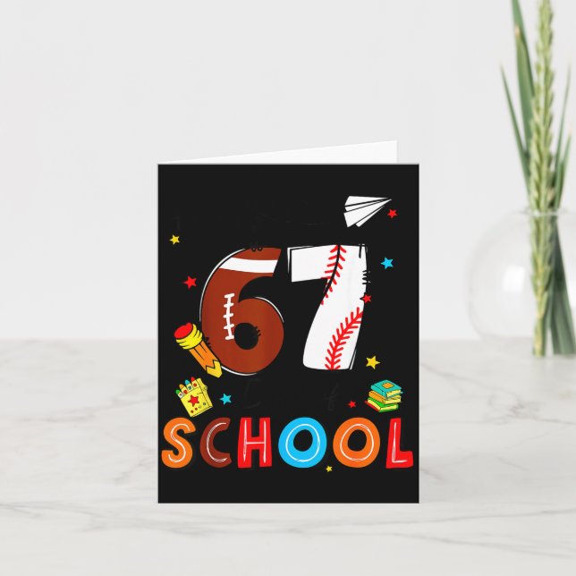 I Survived Sixty Seven Days Of School Funny Baseba Karte (Vorderseite)