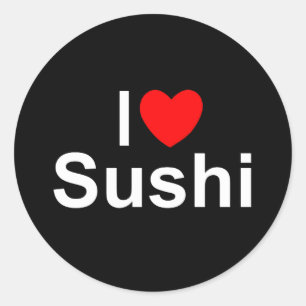 I Sushi der Liebe-(Herz) Runder Aufkleber