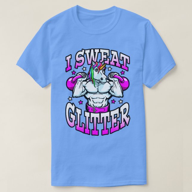 I Sweat Parties scintillant Unicorn Gym Workout Ke (Design devant)