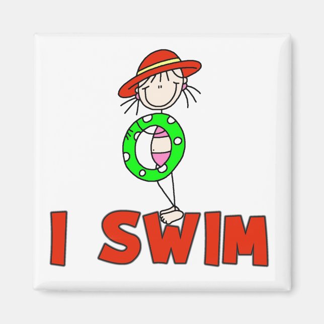 I Swim Girl Magnet (Vorne)
