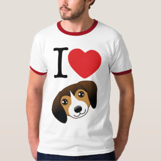 I T-shirt de beagles de coeur