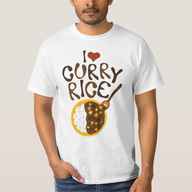I T-shirt de graphique de riz de cari de coeur (Devant)