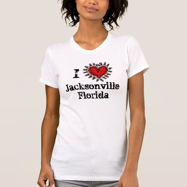 I T-shirt de Jacksonville la Floride de coeur (Devant)