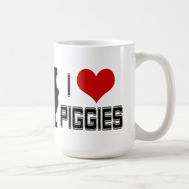 I tasse de coffe de Piggies de coeur (Droite)