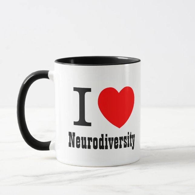 I tasse de Neurodiversity d'AMOUR du coeur (Gauche)