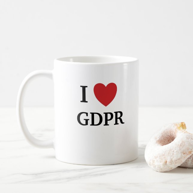 I Tassen-lustiges Daten-Schutz-Zitat der Kaffeetasse (Mit Donut)
