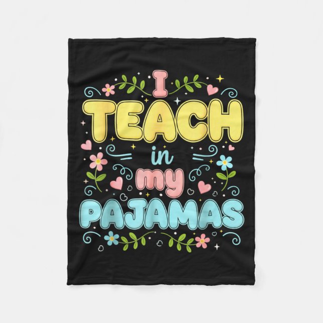 I Teach In My Pajamas Funny Online Virtual Teacher Fleecedecke (Vorderseite)