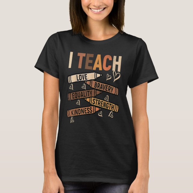 I Teach Melanin Afro African Black History Month T T-Shirt (Vorderseite)