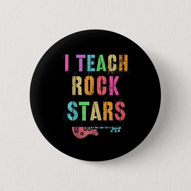 I Teach Rockstars Band Vibes Teacher Rocks My Musi Button (Vorderseite)