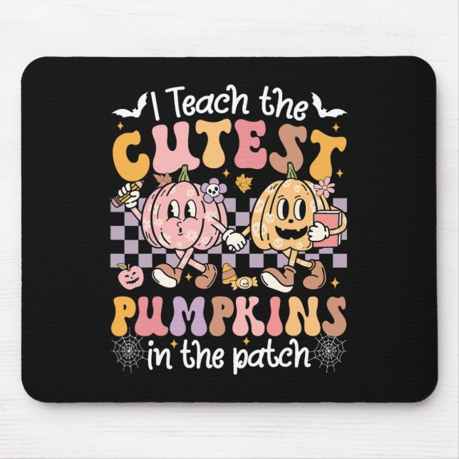 I Teach The Cutest Pumpkins In the Patch Retro Tea Mousepad (Vorne)