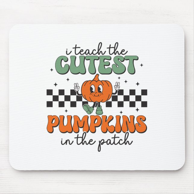 I Teach The Cutest Pumpkins In the Patch Retro Tea Mousepad (Vorne)