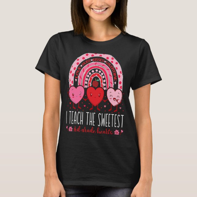 I Teach The Sweetest 3rd Grade Hearts Teachers Val T-Shirt (Vorderseite)