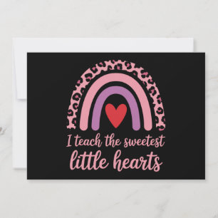 I Teach The Sweetest Hearts Rainbow Teacher Feiertagskarte