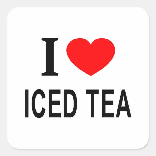 I ❤️ TEE I LIEBE EISTEE ICH HERZ EISTEE QUADRATISCHER AUFKLEBER (Vorderseite)