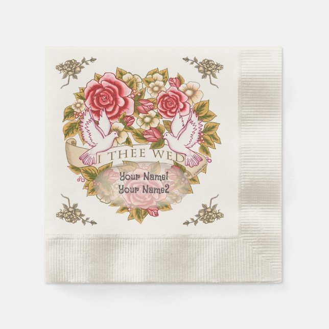 I The Wed Hochzeit Servietten (Vorderseite)