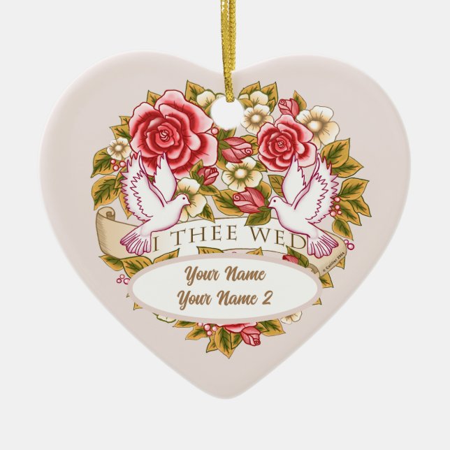 I Thed Custom Hochzeitsornament Keramik Ornament (Vorne)