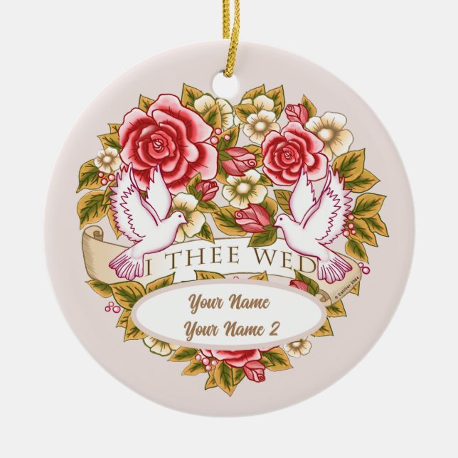 I Thed Custom Hochzeitsornament Keramik Ornament (Vorne)