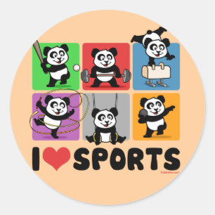 I trägt Liebe Pandas zur Schau Runder Aufkleber