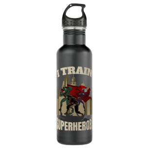 I Train Superheroes Personal Trainer Fitness Coach Edelstahlflasche