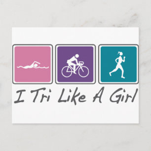 i tri wie ein Mädchen (Triathlete) Postkarte