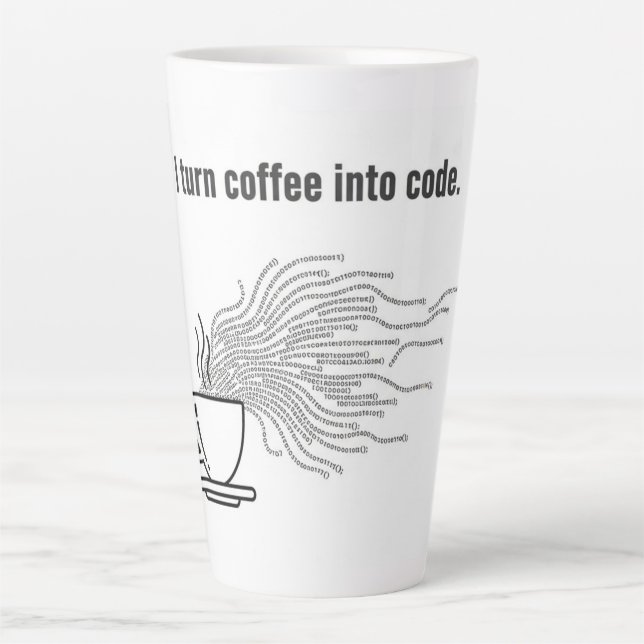 I Turn Coffee Into Code - Funny Programmer Quote Milchtasse (Vorderseite)