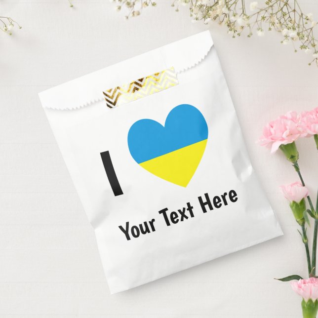 I (Ukrainisches Flaggenherz) Ihr Personalisierter  Geschenktütchen (Versiegelt)