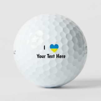 I (Ukrainisches Flaggenherz) Ihr Personalisierter  Golfball