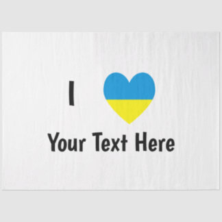 I (Ukrainisches Flaggenherz) Ihr Personalisierter  Seidenpapier