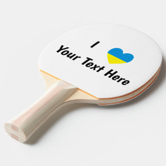 I (Ukrainisches Flaggenherz) Ihr Text Tischtennis Schläger