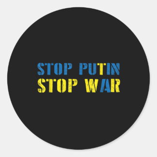 I unterstütze die Ukraine Stoppt Putin Krieg beend Runder Aufkleber