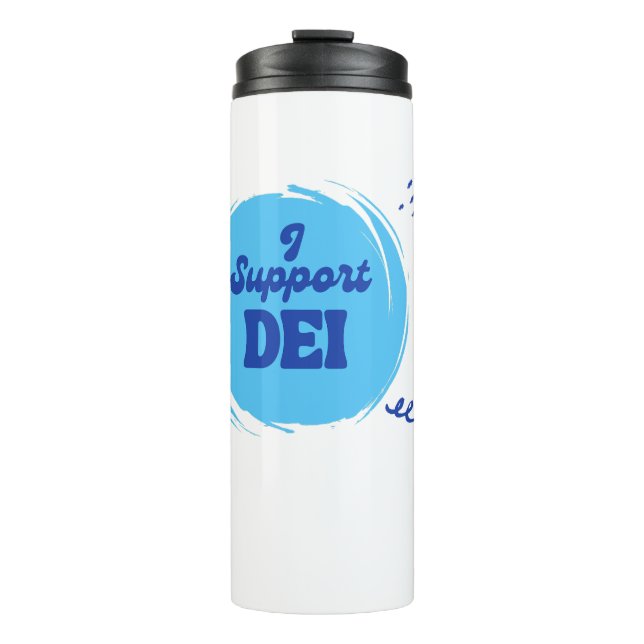 I Unterstützt DEI-Tasse Thermosbecher (Vorderseite)