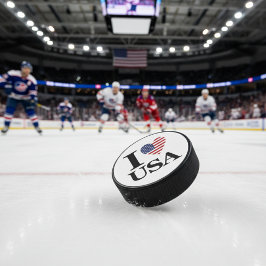 "I ❤️ USA" EISHOCKEY PUCK